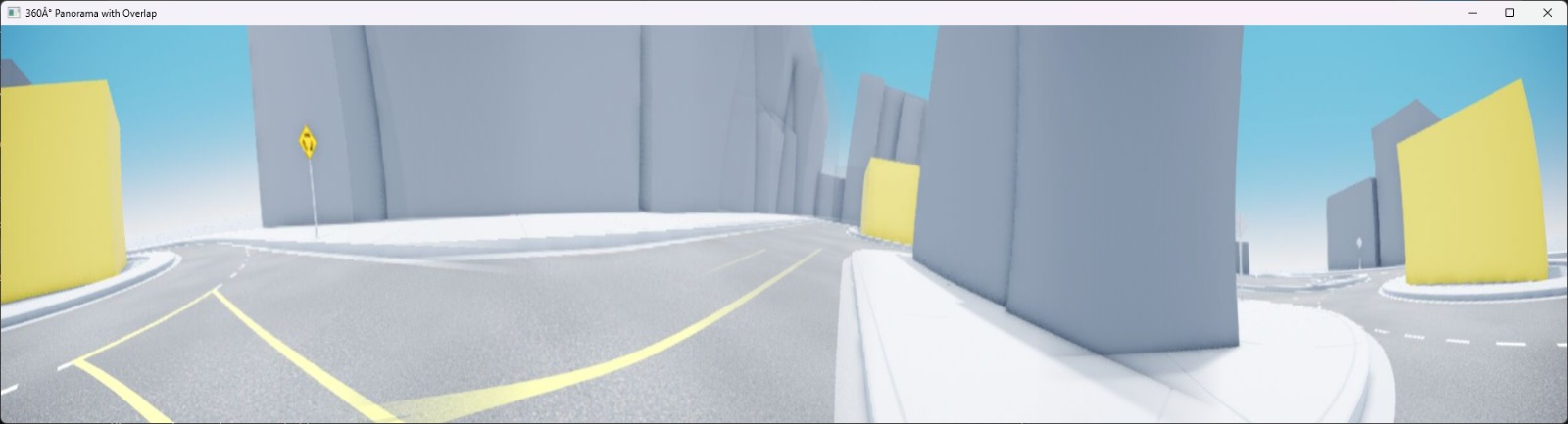 Real-time 360 degree 2D panoramic stitched output from the cameras